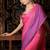 Pink plain organza saree