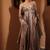 Brown embroidered tissue  gown