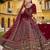 Exclusive Maroon Bridal Lehenga – Premium Velvet – Multi Embroidery – 5m Grand Flair – Designer Double Dupatta