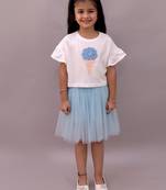 White embroidered cotton co ord set