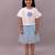 White embroidered cotton co ord set
