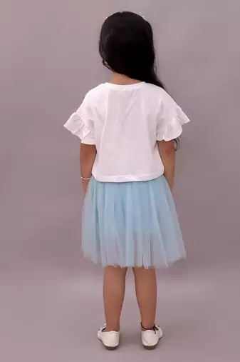 White embroidered cotton co ord set