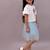 White embroidered cotton co ord set