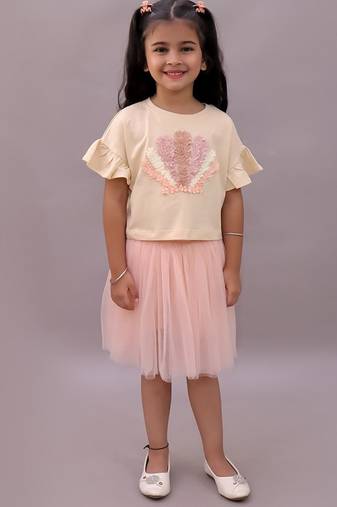 Pink embroidered cotton co ord set
