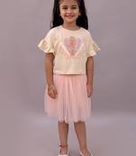 Pink embroidered cotton co ord set