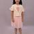 Pink embroidered cotton co ord set