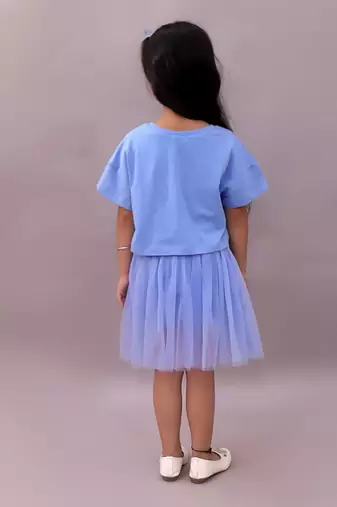 Blue embroidered cotton co ord set
