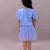 Blue embroidered cotton co ord set