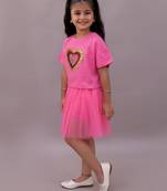 Pink embroidered cotton co ord set