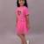 Pink embroidered cotton co ord set