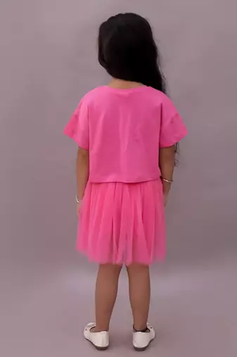 Pink embroidered cotton co ord set