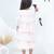 Pink embroidered net dress
