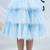 Blue embroidered net dress