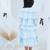 Blue embroidered net dress