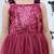 Maroon embroidered net dress