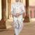 Cream silk embroidery indowestern for mens