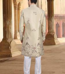 Gold silk embroidery indowestern for mens