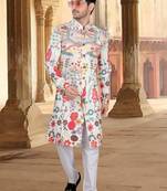 Multicolor silk embroidery indowestern for mens