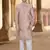 Metalic pink silk embroidery indowestern for mens