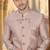 Metalic pink silk embroidery indowestern for mens