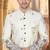 Cream malia silk embroidery indowestern for mens