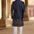 Blue malia silk embroidery indowestern for mens