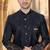 Blue malia silk embroidery indowestern for mens
