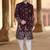 Wine silk embroidery indowestern for mens