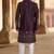Wine malia silk embroidery indowestern for mens