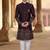 Wine malia silk embroidery indowestern for mens