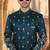 Blue silk embroidery indowestern for mens