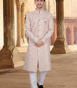 Pink georget embroidery sherwani for mens