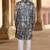 Bluish grey silk embroidery sherwani for mens