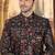 Black silk embroidery sherwani for mens