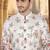 Cream silk embroidery sherwani for mens