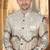 Cream malia silk embroidery sherwani for mens