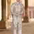 Cream malia silk embroidery sherwani for mens