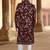 Maroon velvet embroidery sherwani for mens