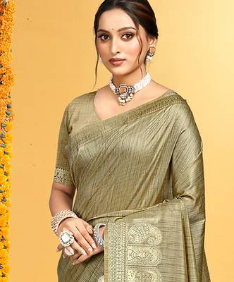 beige assam silk woven work traditional saree 2