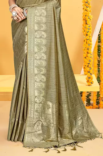 beige assam silk woven work traditional saree