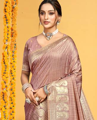 mauve assam silk woven work traditional saree 2