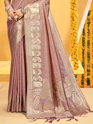 mauve assam silk woven work traditional saree 3