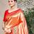 orange kanjivaram silk woven work traditional saree