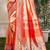 orange kanjivaram silk woven work traditional saree