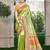 green kanjivaram silk woven work traditional saree