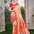 red kanjivaram silk woven work traditional saree