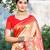 red kanjivaram silk woven work traditional saree