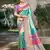 teal kanjivaram silk woven work traditional saree