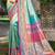 teal kanjivaram silk woven work traditional saree