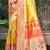 yellow kanjivaram silk woven work traditional saree